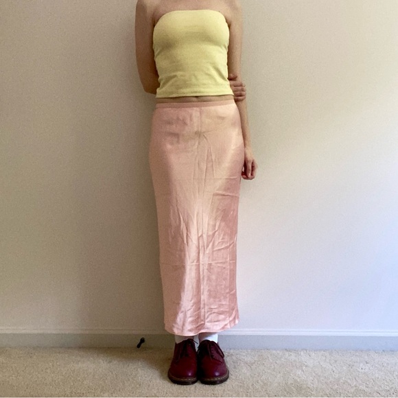 NWT J. Crew Gwyneth Bias Cut Midi Slip Skirt in Peach Charmeuse - Picture 3 of 5